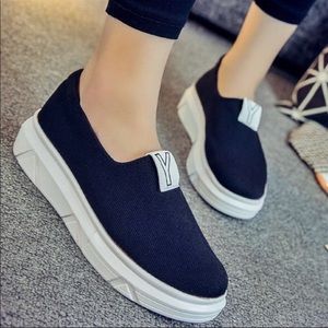 Brand new platform canvas slip on Y sneakers